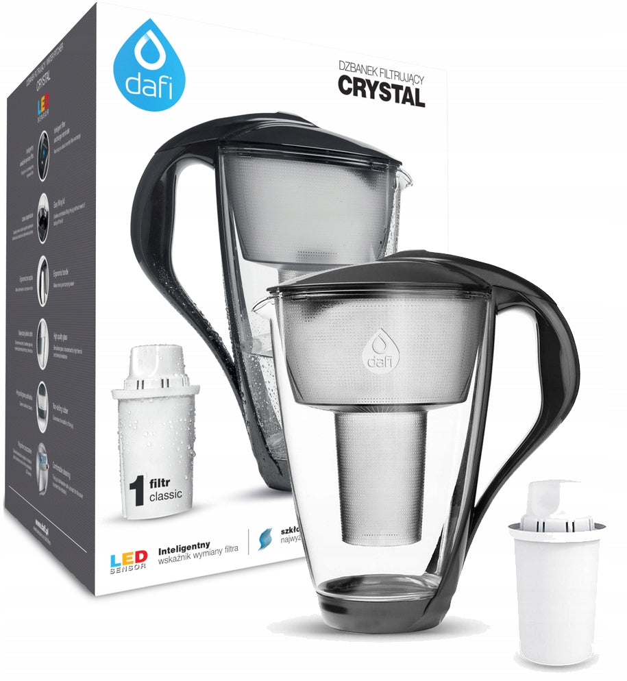 Glass filter jug Dafi Crystal LED + 1 Classic filter Manufacturer code D.FO.DAFI.SZKLANY.LED.STAL.P