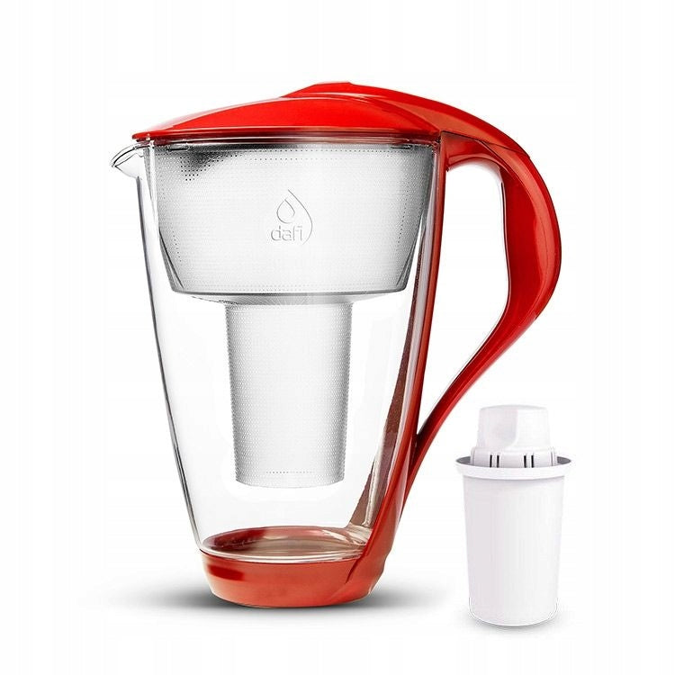Glass filter jug Dafi Crystal LED RED + 1 Classic filter Manufacturer code DAFI.SZKLANY.MAK.P+BUT.BARW.0.5.BUR.