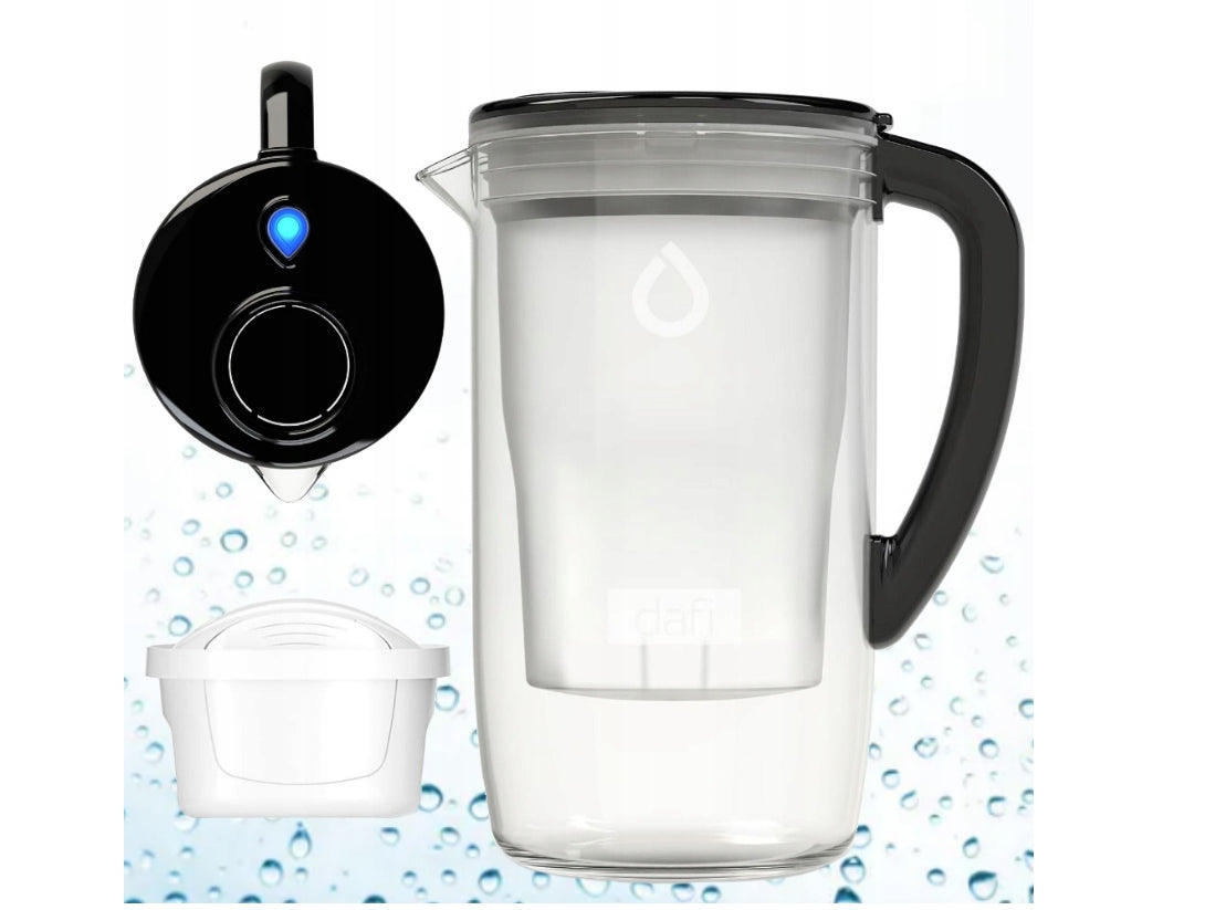 Glass filter jug Dafi PRISMA LED +1 Unimax filter (black) Brand Dafi