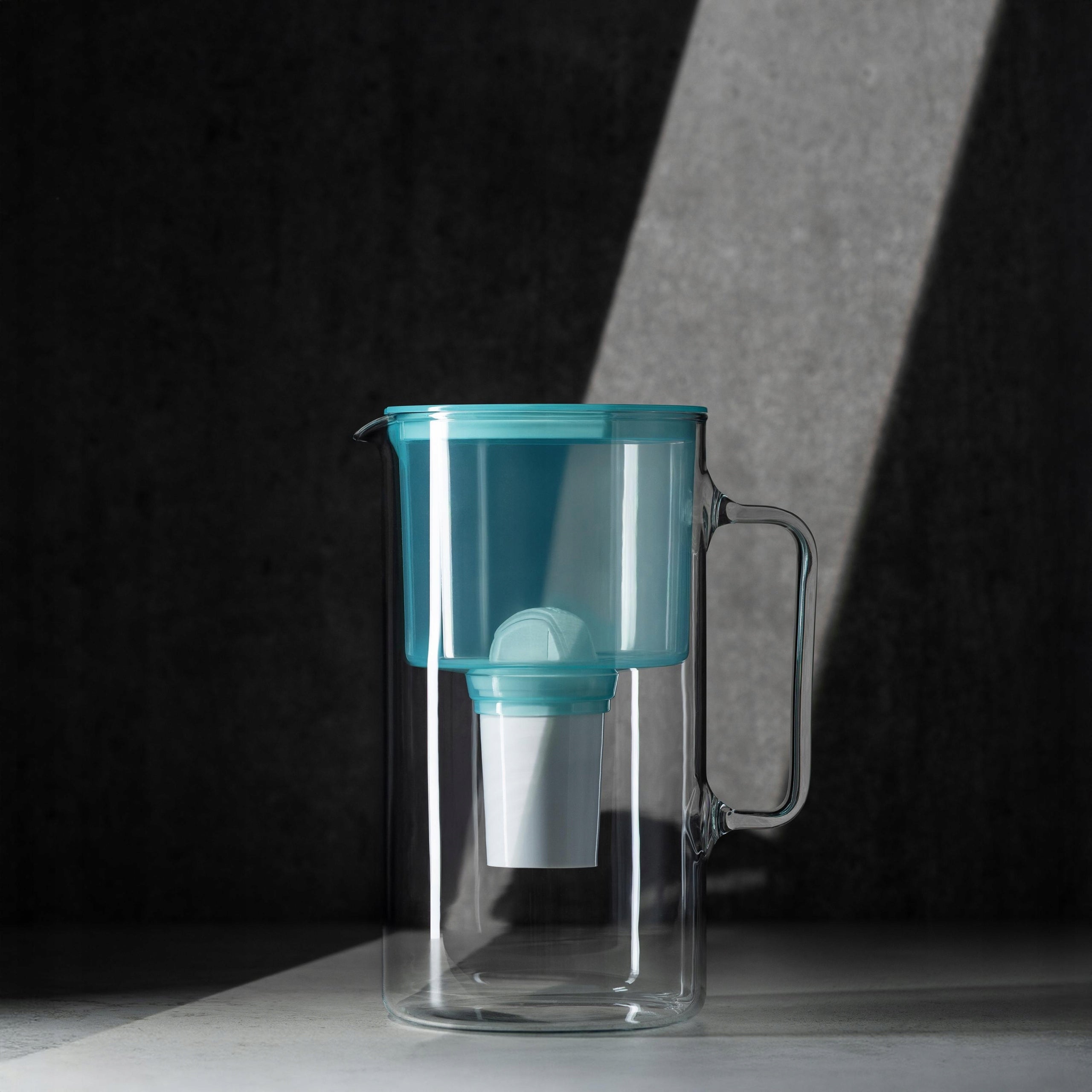 Glass filter jug Wessper D2 BOROSILICATE 3l mint + filter Packaging status original