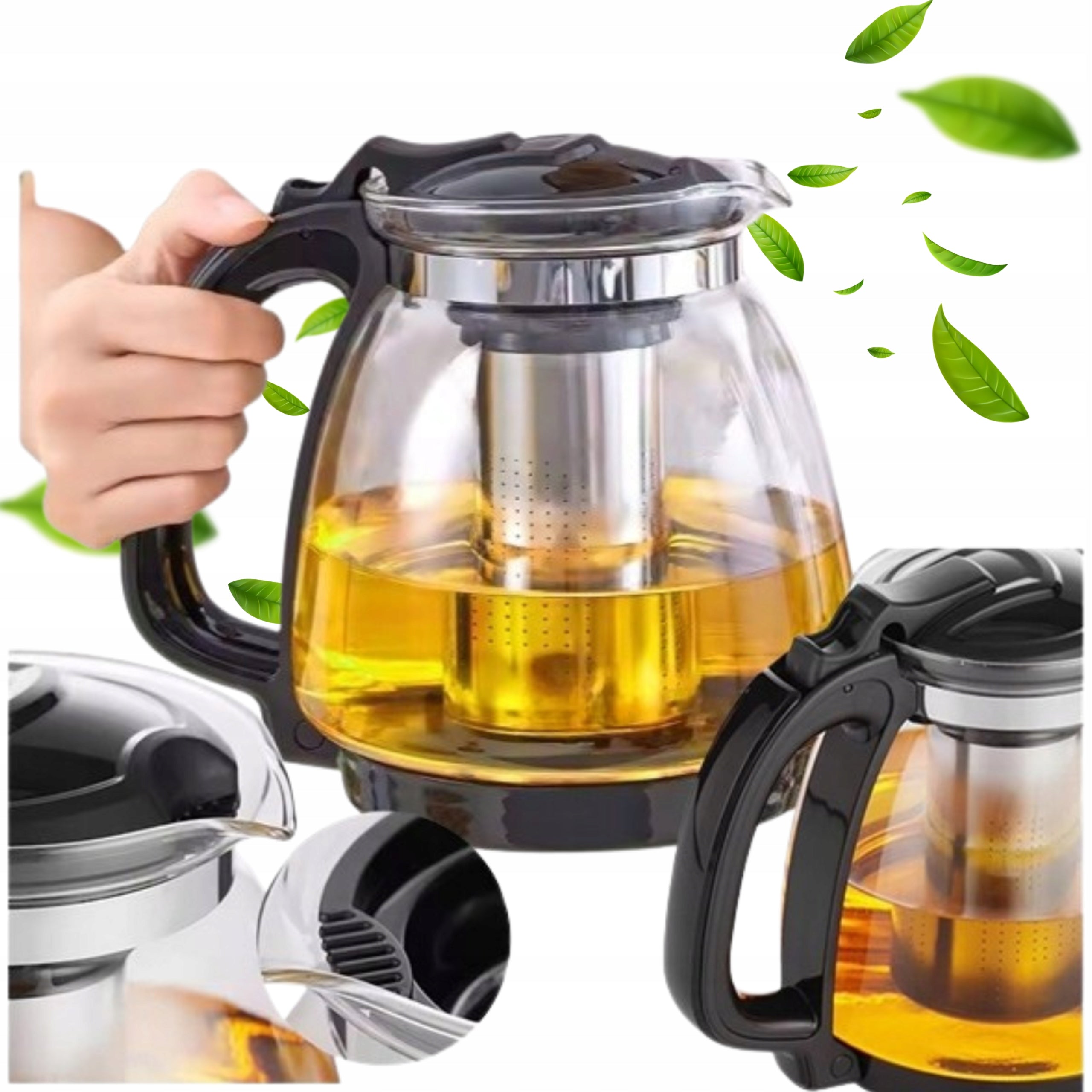 Glass jug with infuser 900 ml for tea, coffee and herbs Packaging status original