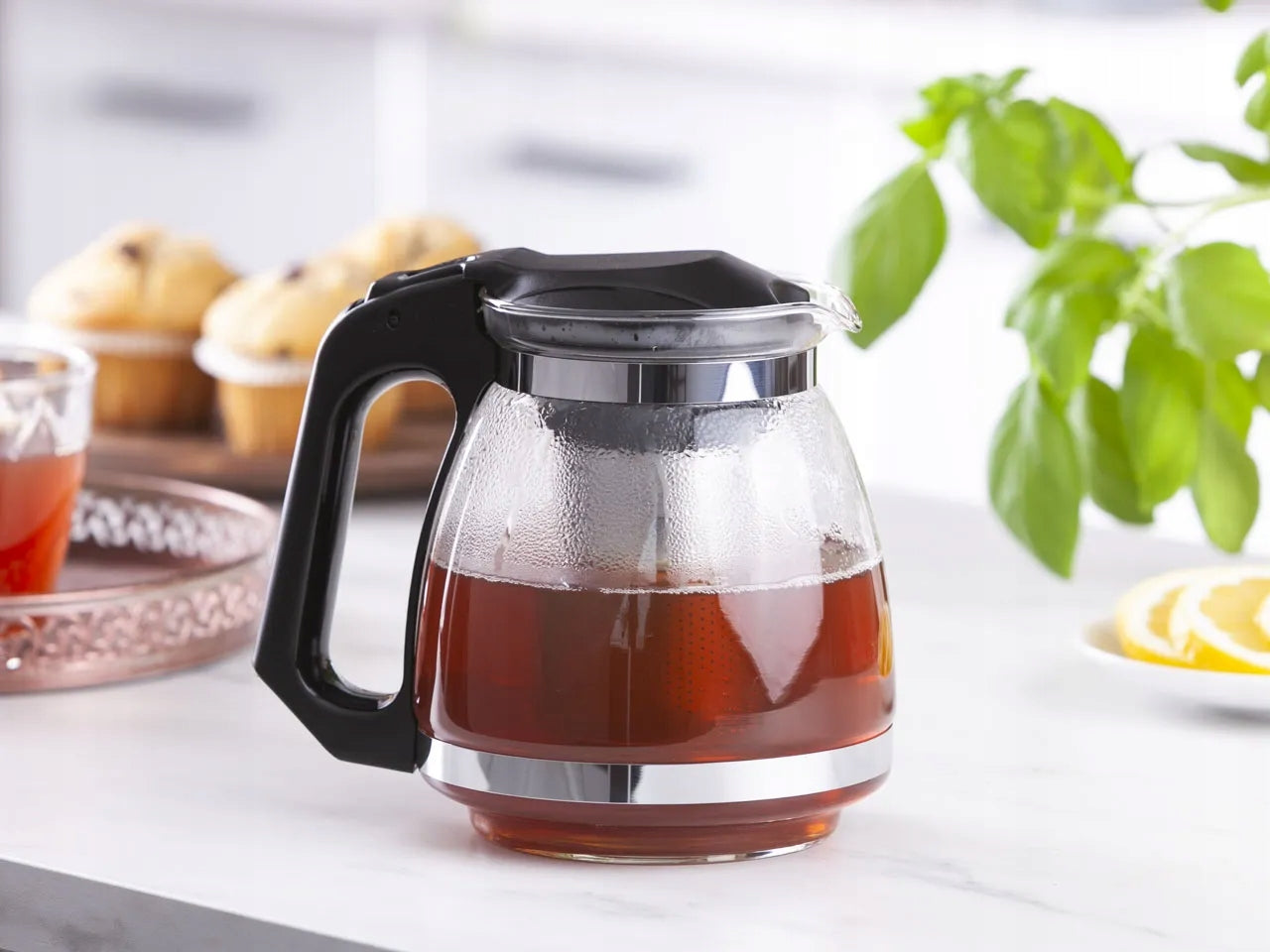 Glass jug with infuser for coffee, tea, herbs, Altom Design, 1.5 l Packaging status original