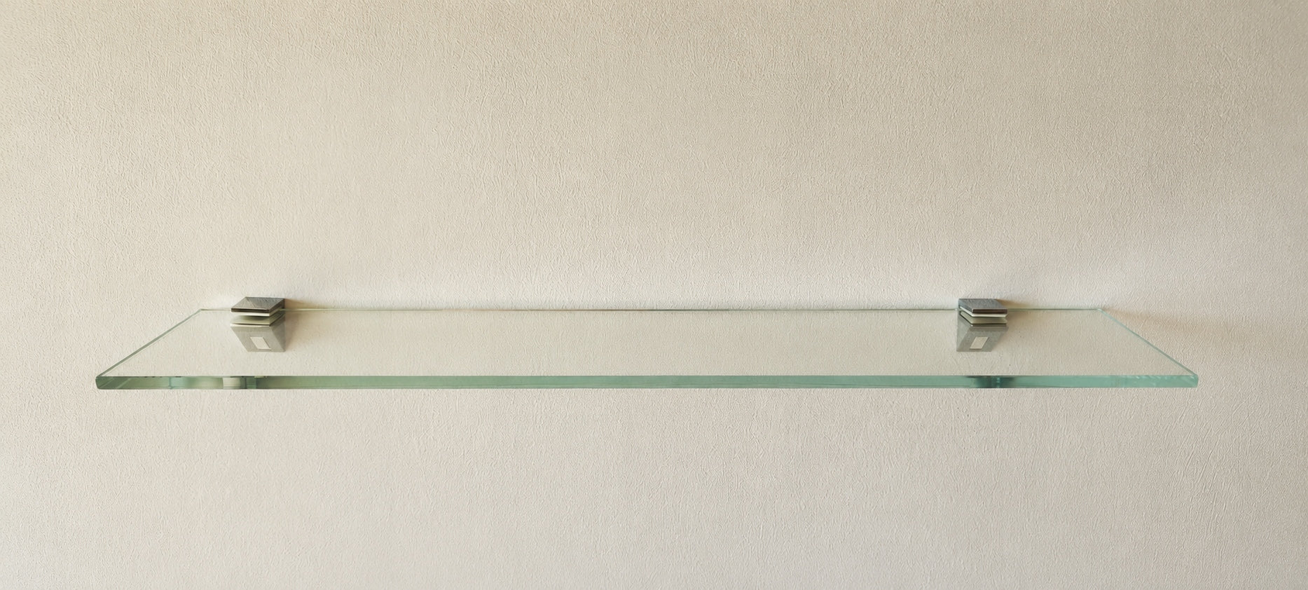 Glass shelf colorless optiwhite 8mm 60x14cm handles Furniture height 0.8 cm