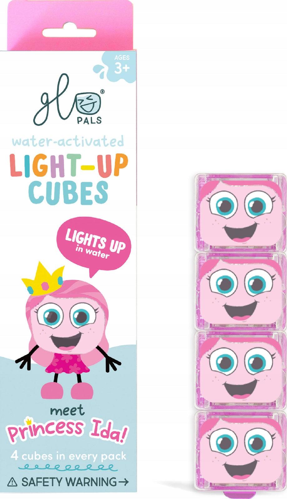 Glo Pals, Sensory Cubes Glowing in Water IDA Princess-Pink