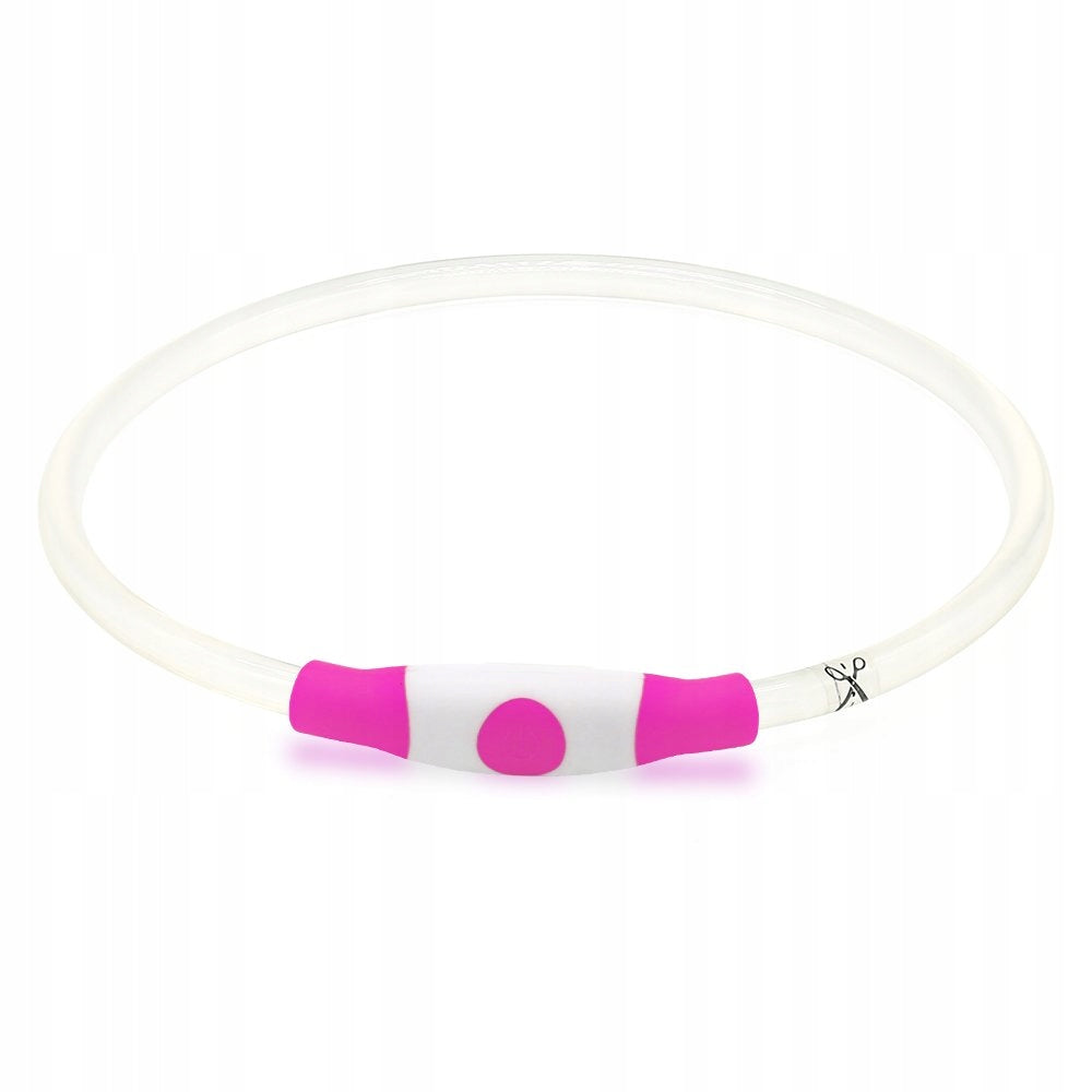 Glowing Dog Collar with LED - 70cm Rechargeable - Waterproof - Pink Packaging status original