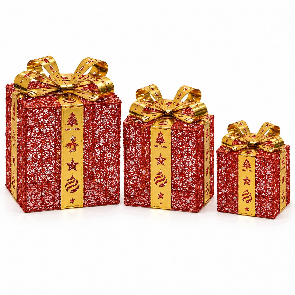 Glowing Gifts Decorative Boxes Christmas LED 3pcs. Packaging status original