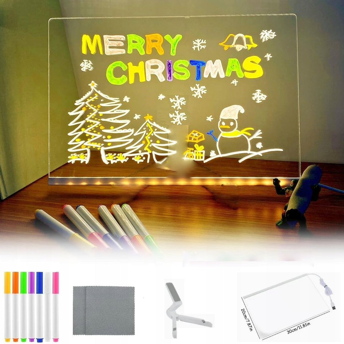 Glowing LED Drawing Board for Kids Set with Illuminated Pens