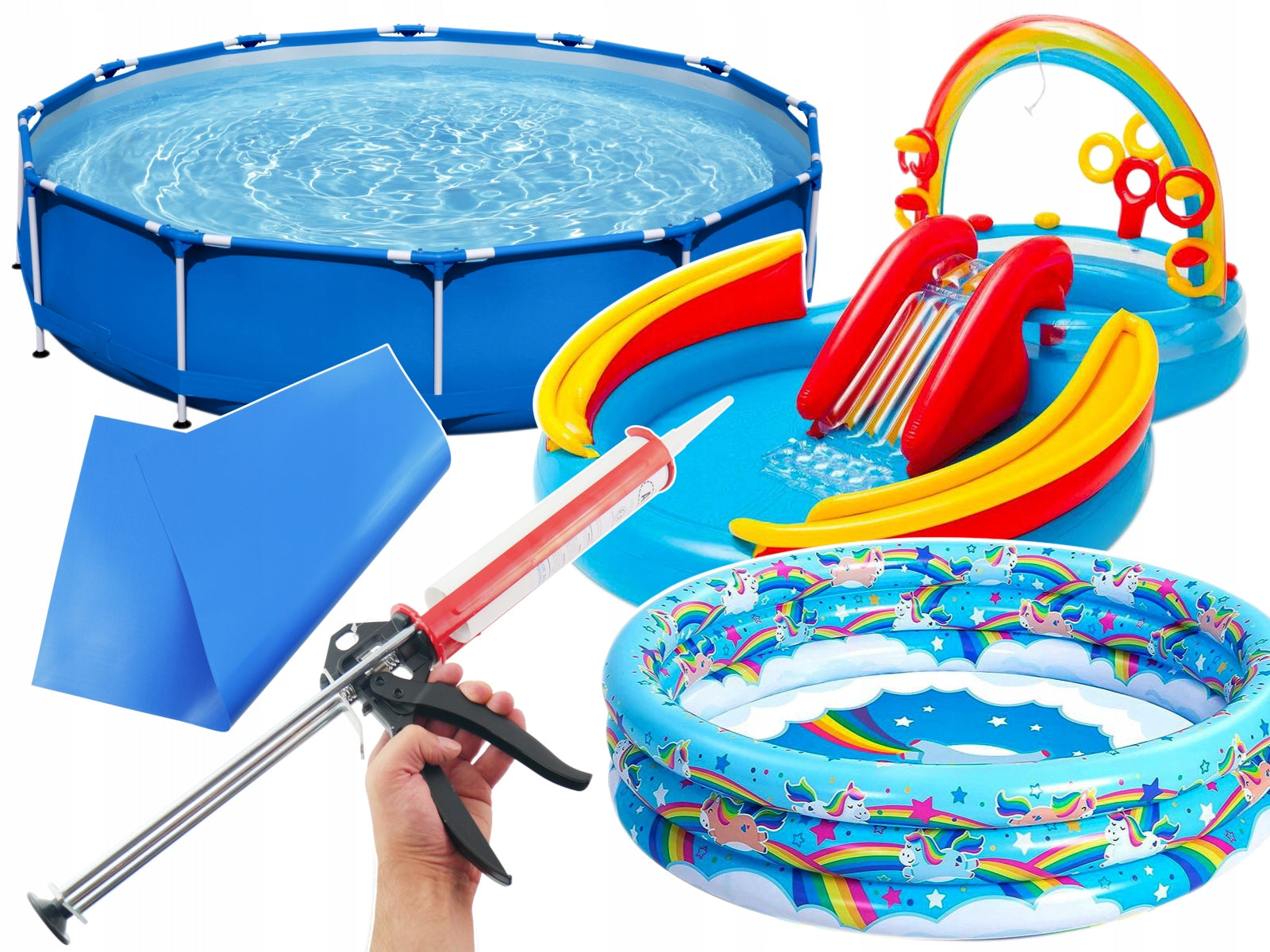 Glue For Swimming Pools Patch PVC Tarpaulin For Mattresses 27x50cm Degreaser 100ml Manufacturer code Klej i łata do naprawy dziurawych materacy