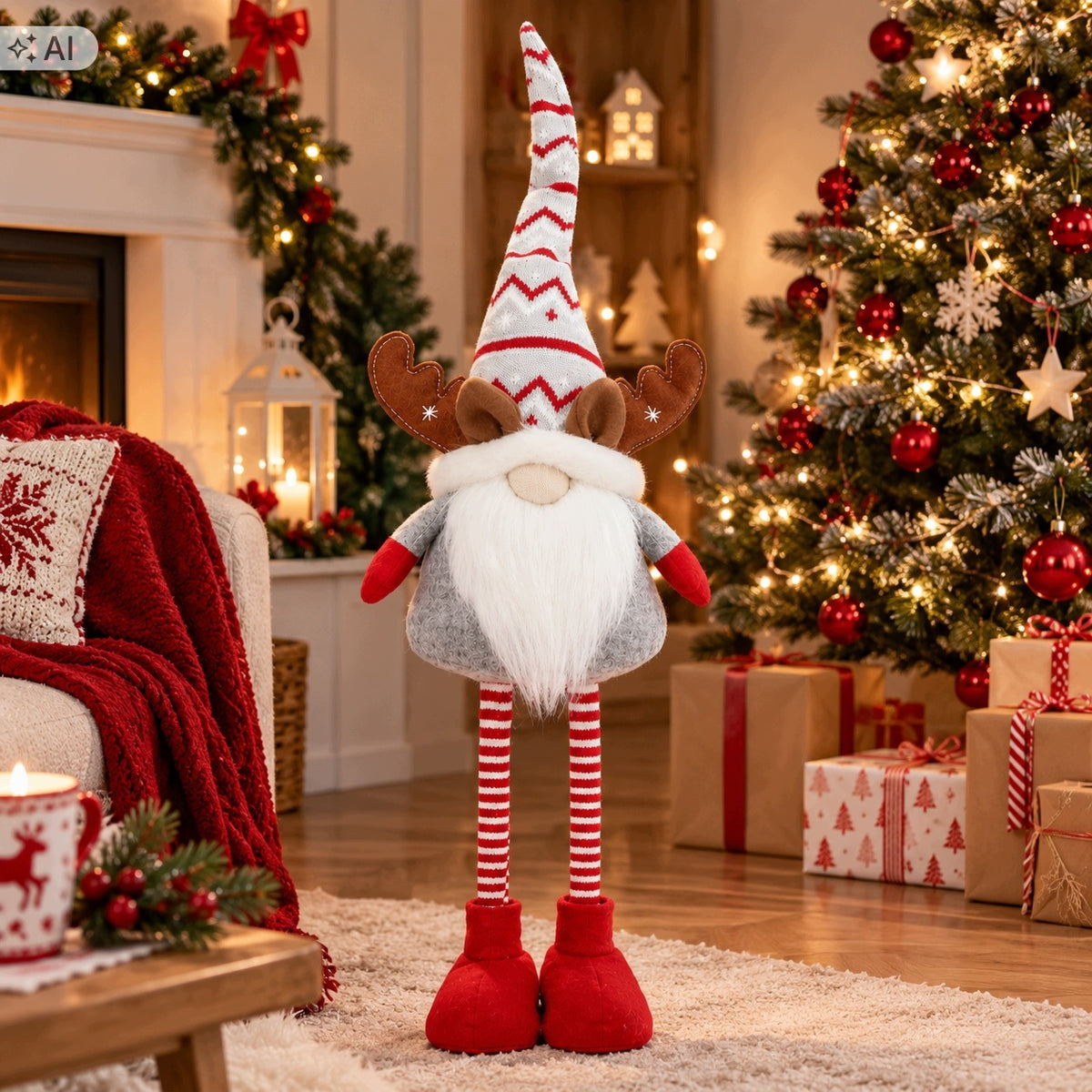 Gnome Christmas Gnome Telescopic High Adjustable Legs LARGE XXL 80cm Manufacturer code Krasnal bożonarodzeniowy Ozdoba do domu