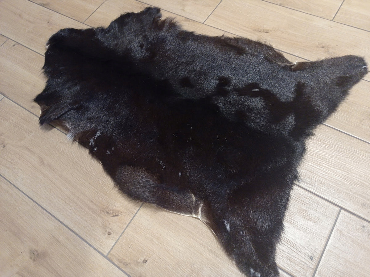 Goatskin Natural UNIQUE PATTERN Carpet Loft Dark Brown-Black 95x70cm Manufacturer code HUZIOR LEATHER