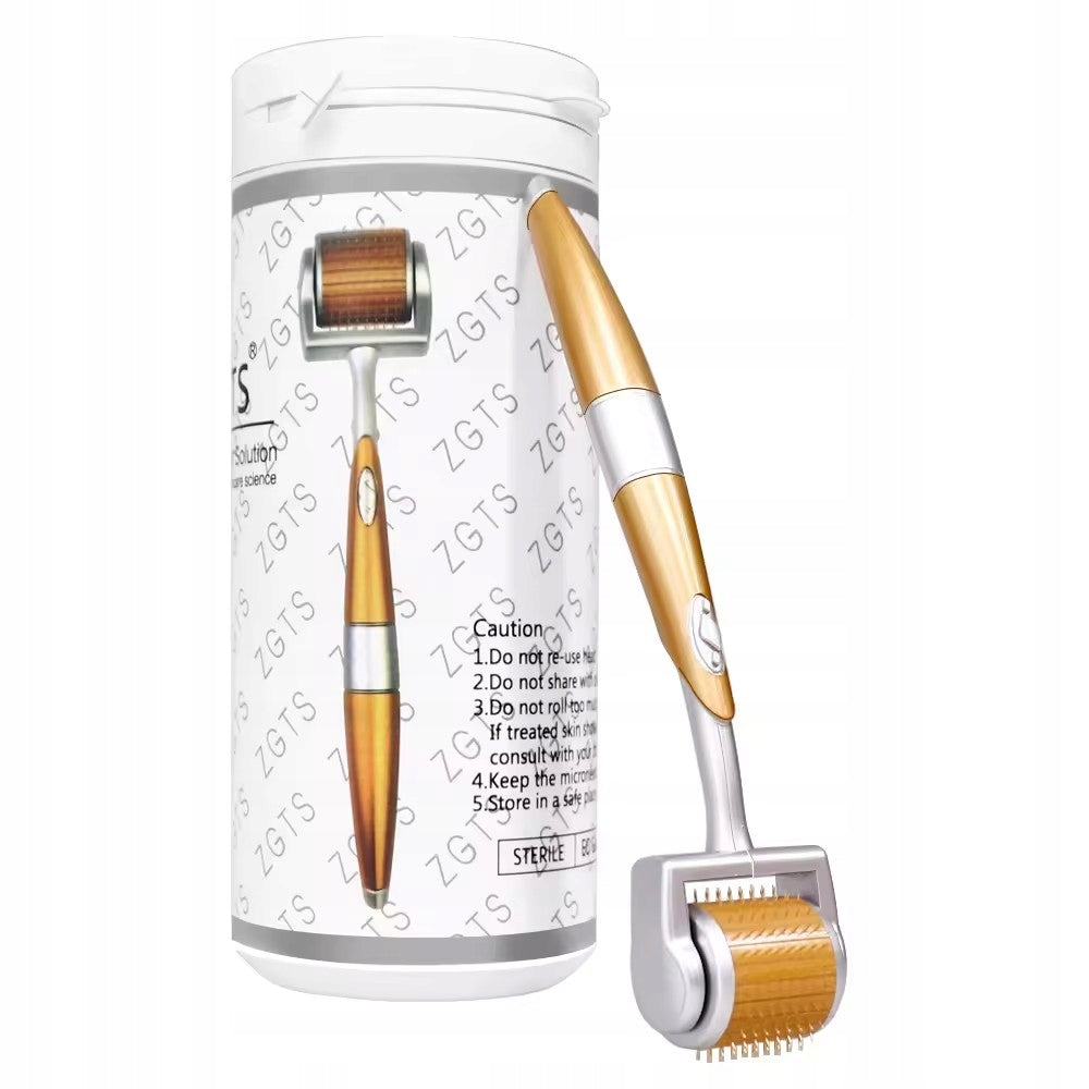 Gold Dermaroller ZGTS 192 titanium needles for home mesotherapy 0,25 mm Packaging status original