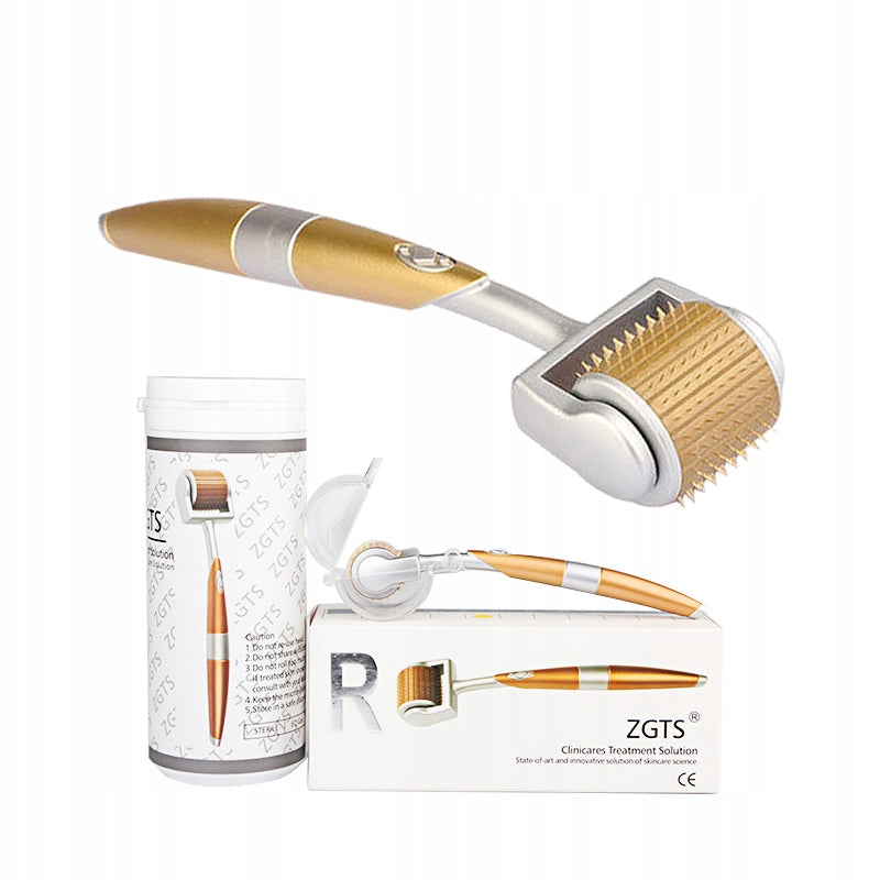 Gold Dermaroller ZGTS 192 titanium needles for home mesotherapy 0,25 mm