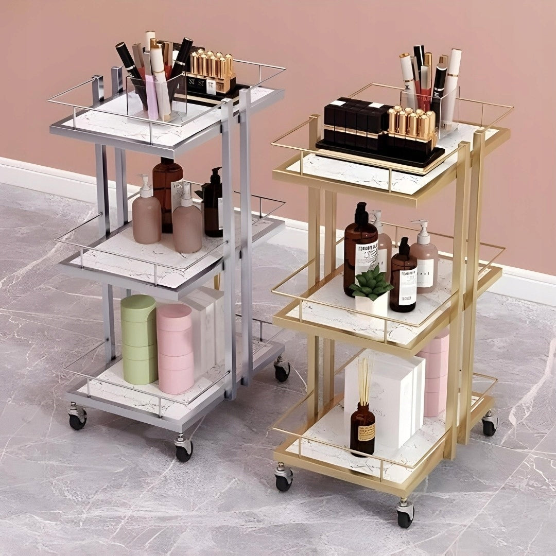 Gold Premium 3-Tier MOEMI Cosmetic Trolley Color gold