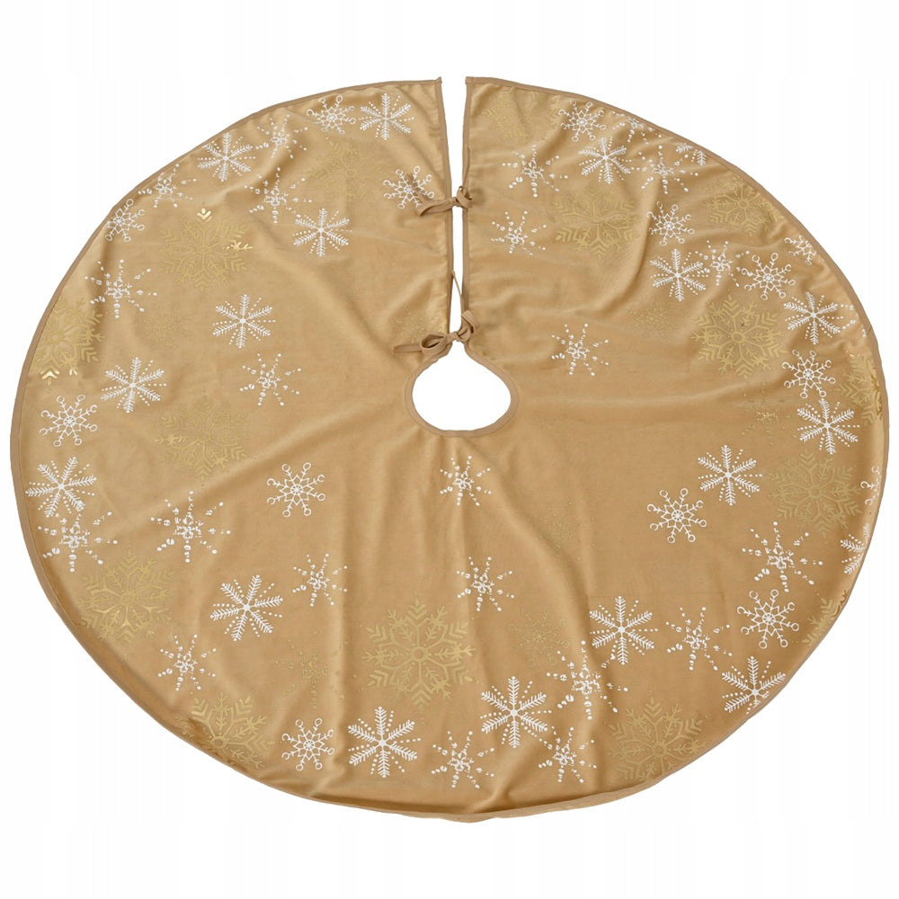Gold fabric dress under the Christmas tree decorative carpet under the tree 100 cm