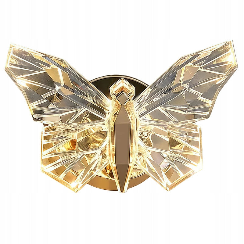 Golden Butterfly 5W LED Wall Lamp Modern Crystal Sconce Fixture Packaging status original