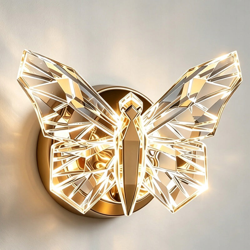 Golden Butterfly 5W LED Wall Lamp Modern Crystal Sconce Fixture