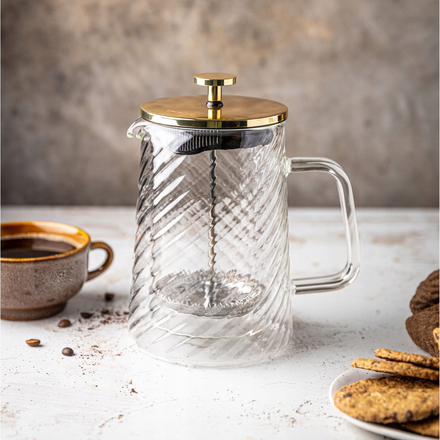 Golden Glass Tea Maker 1 Lit French Press KLAUSBERG 7767 Manufacturer code KB-7767