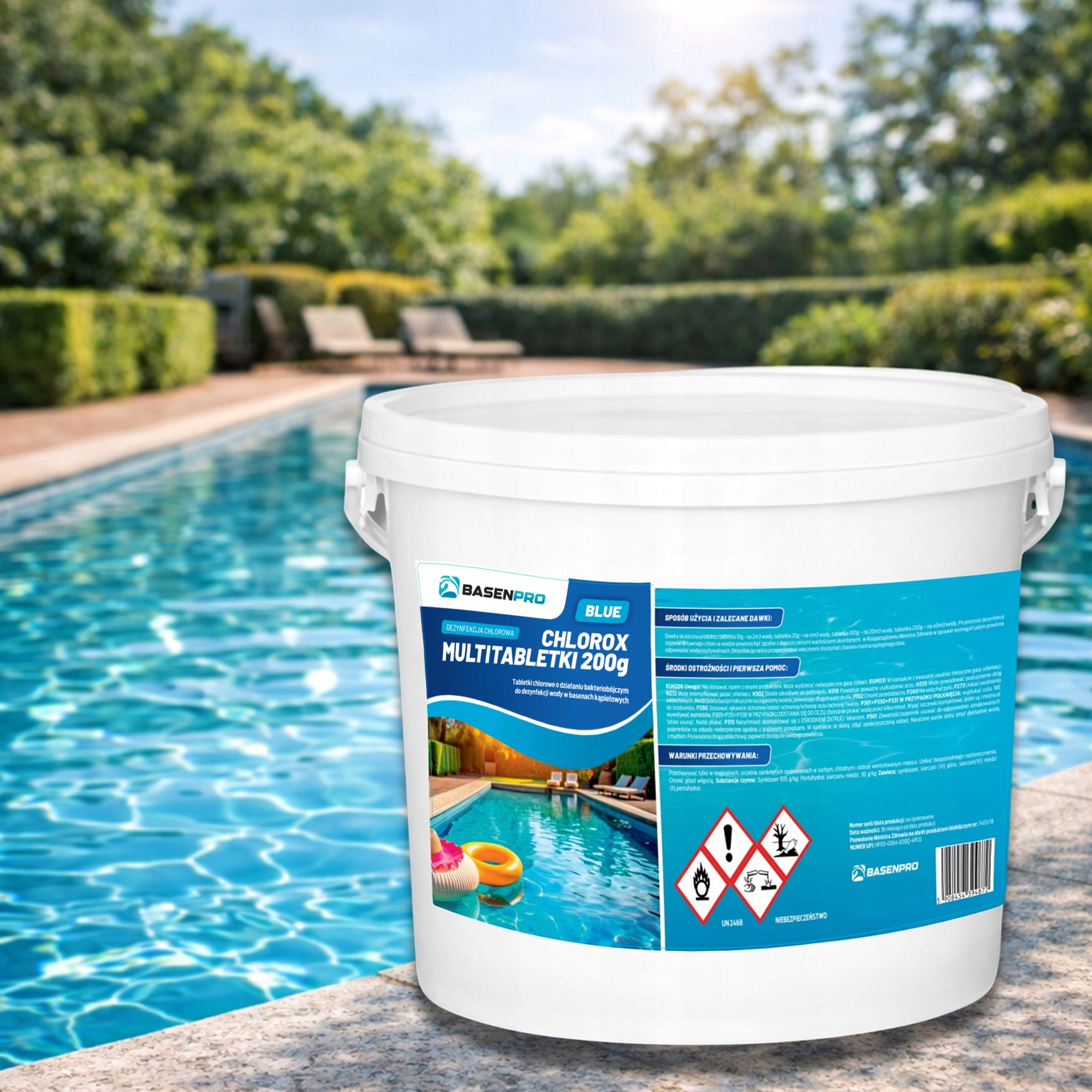 Good Chlorine tablets for swimming pool MULTITABLETS 200G BLUE 5KG MULTIFUNCTIONAL Kind chlorine