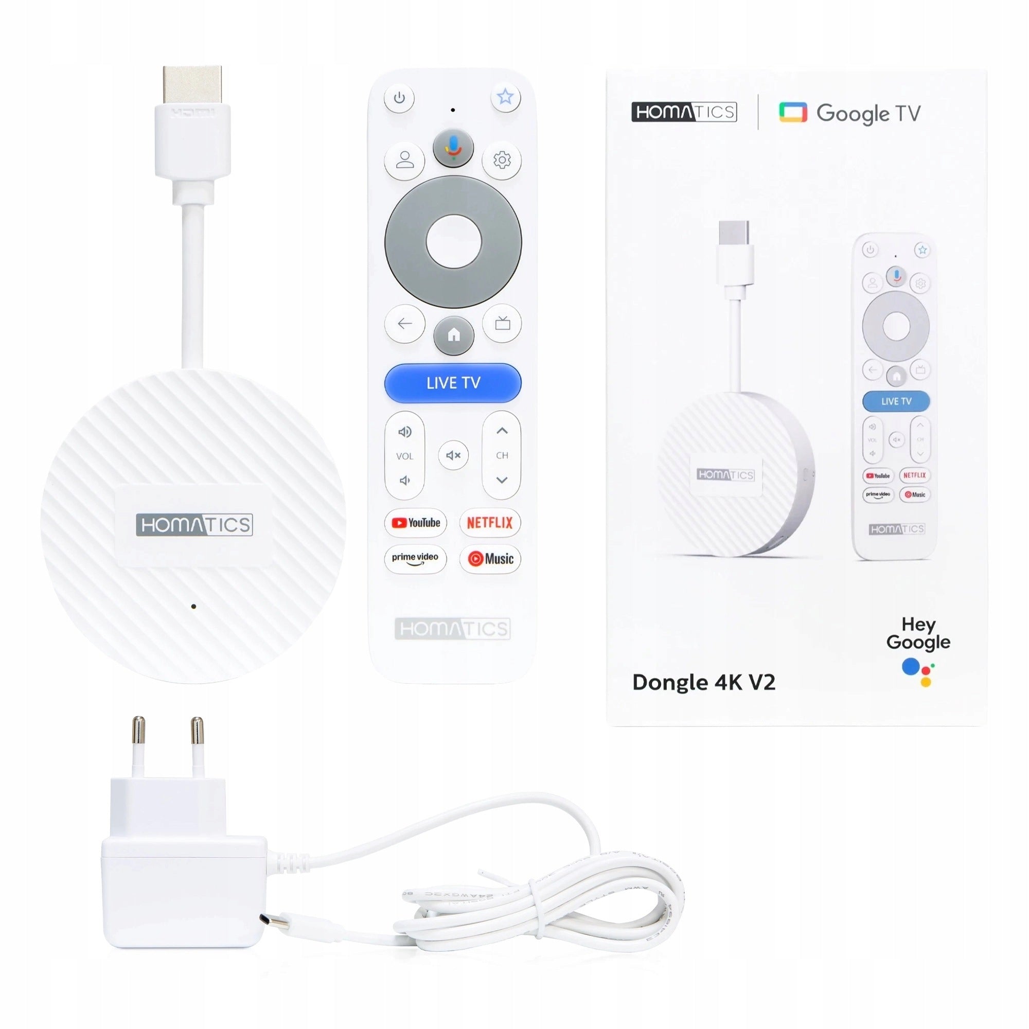 Google TV Media Player Homatics Dongle 4K V2 32GB Chromecast Manufacturer code 8588008191040