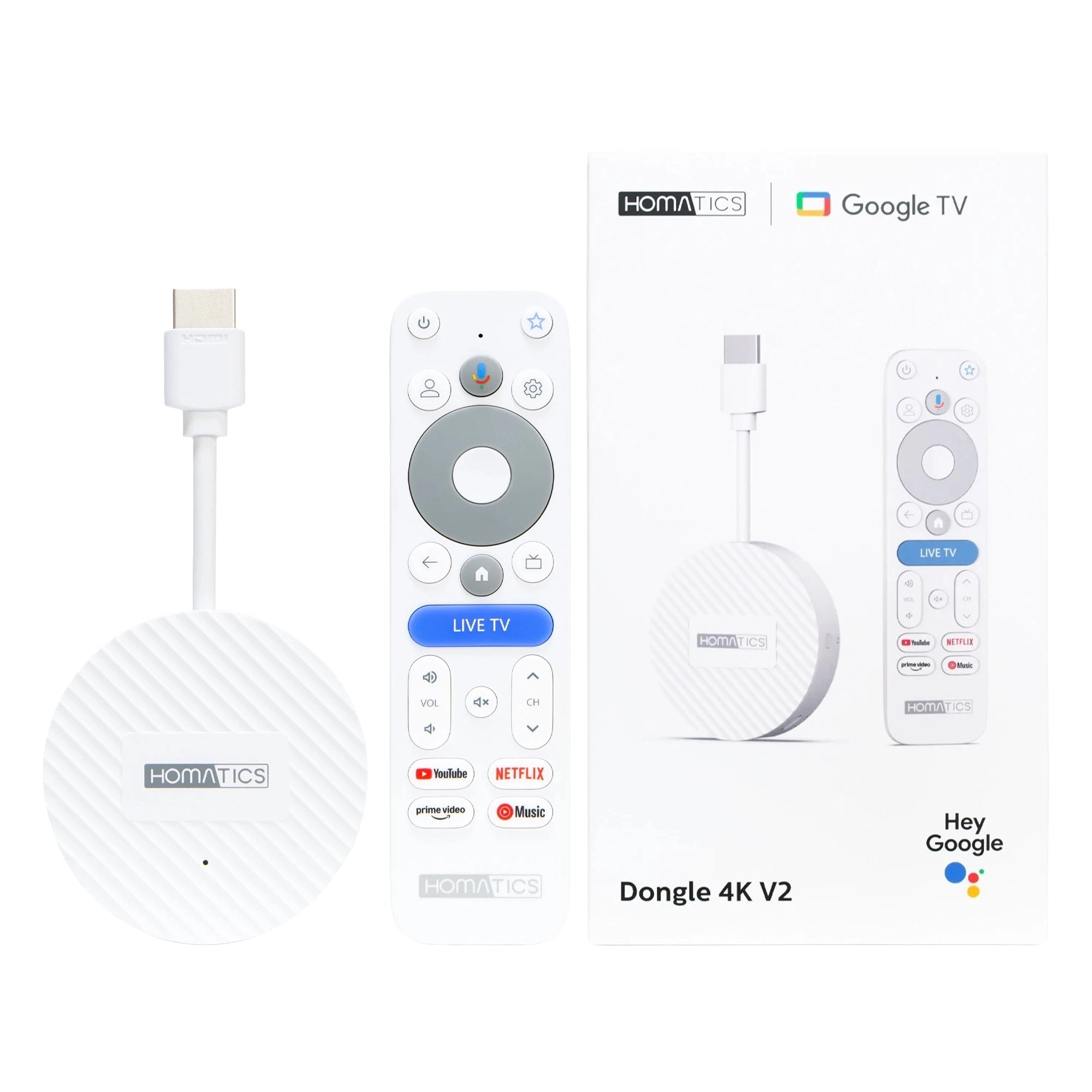 Google TV Media Player Homatics Dongle 4K V2 32GB Chromecast
