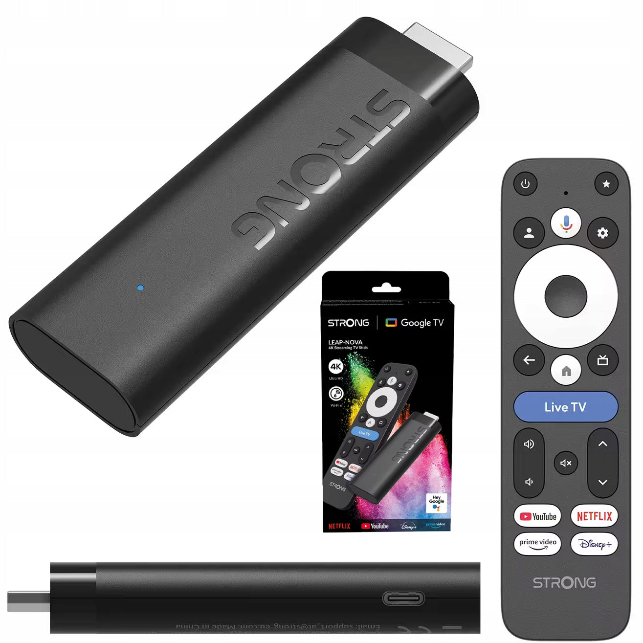 Google TV Smart Stick - Android 14, 4K Ultra HD (2160p), Wi-Fi 6, Bluetooth 5.0