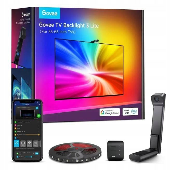 Govee TV Backlight 3 Lite LED Strip for 55-65 inch TVs, Wi-Fi, Bluetooth