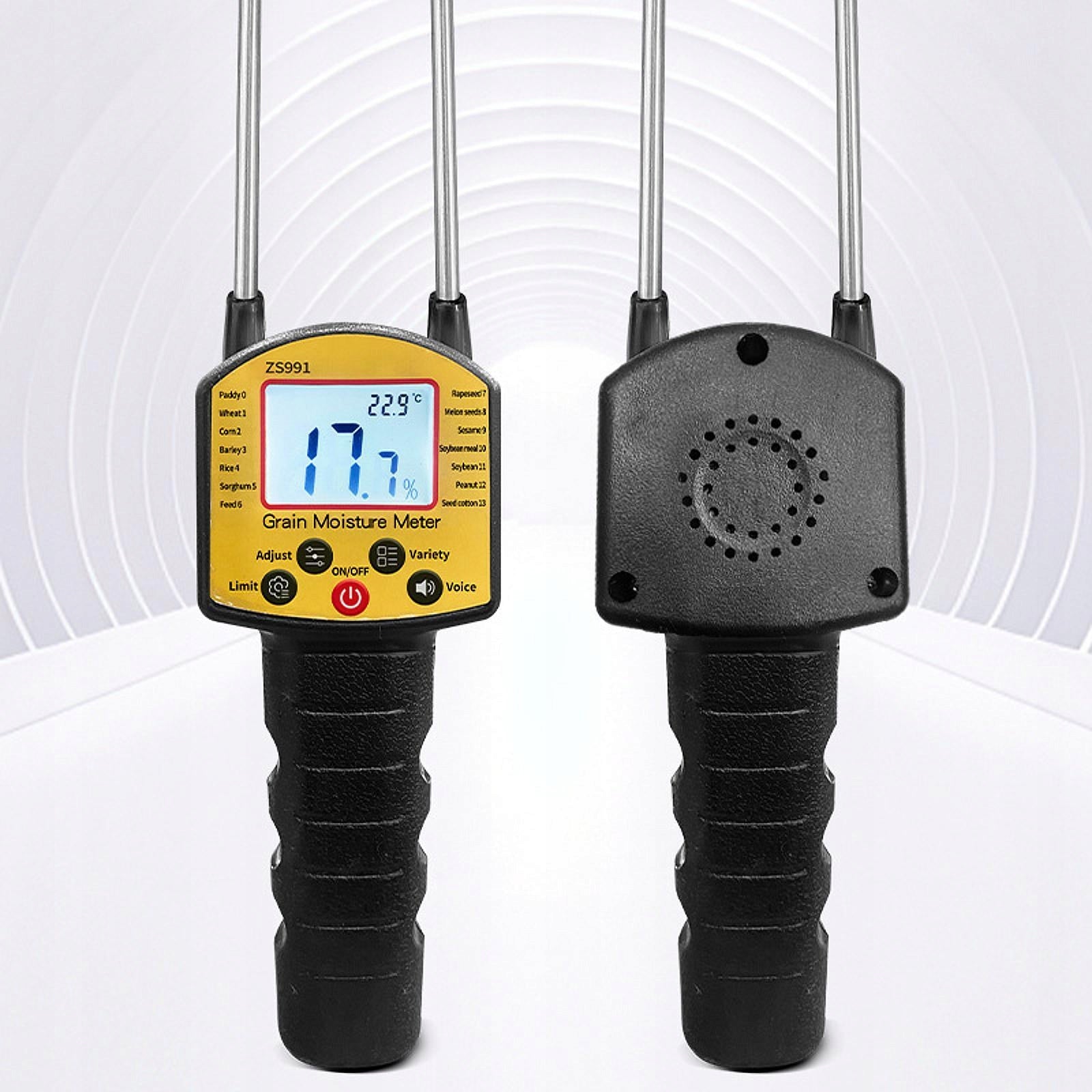 Grain Moisture Meter Double Measuring Probe Analyzer LCD Backlit Display Maximum depth of measurement for iron and steel 1 mm