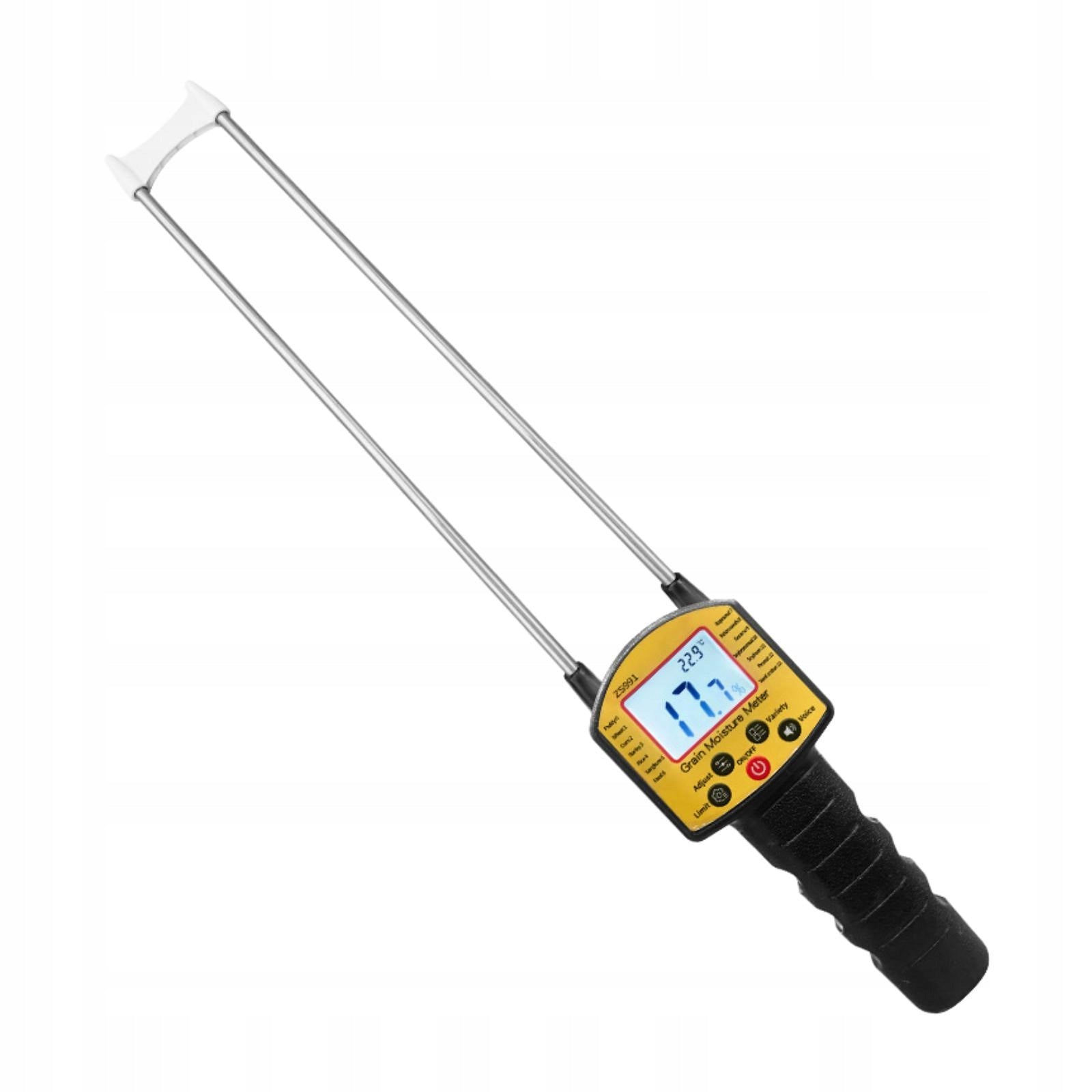 Grain Moisture Meter Double Measuring Probe Analyzer LCD Backlit Display