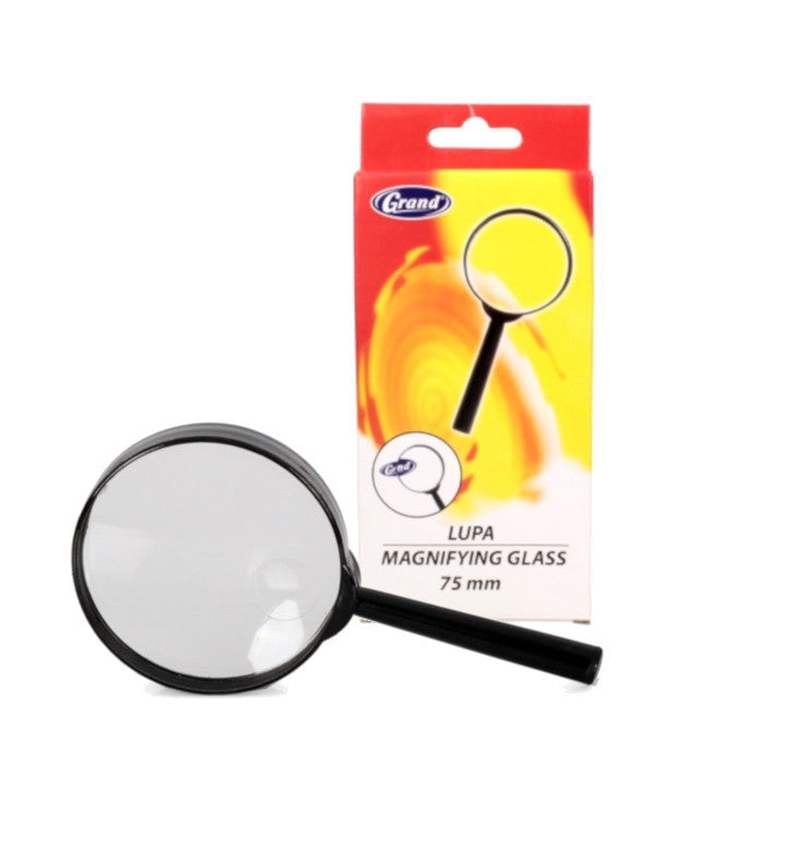 Grand MAGNIFIER large GLASS MAGNIFYING OFFICE ACCESSORIES 75mm black SUPER Packaging status original