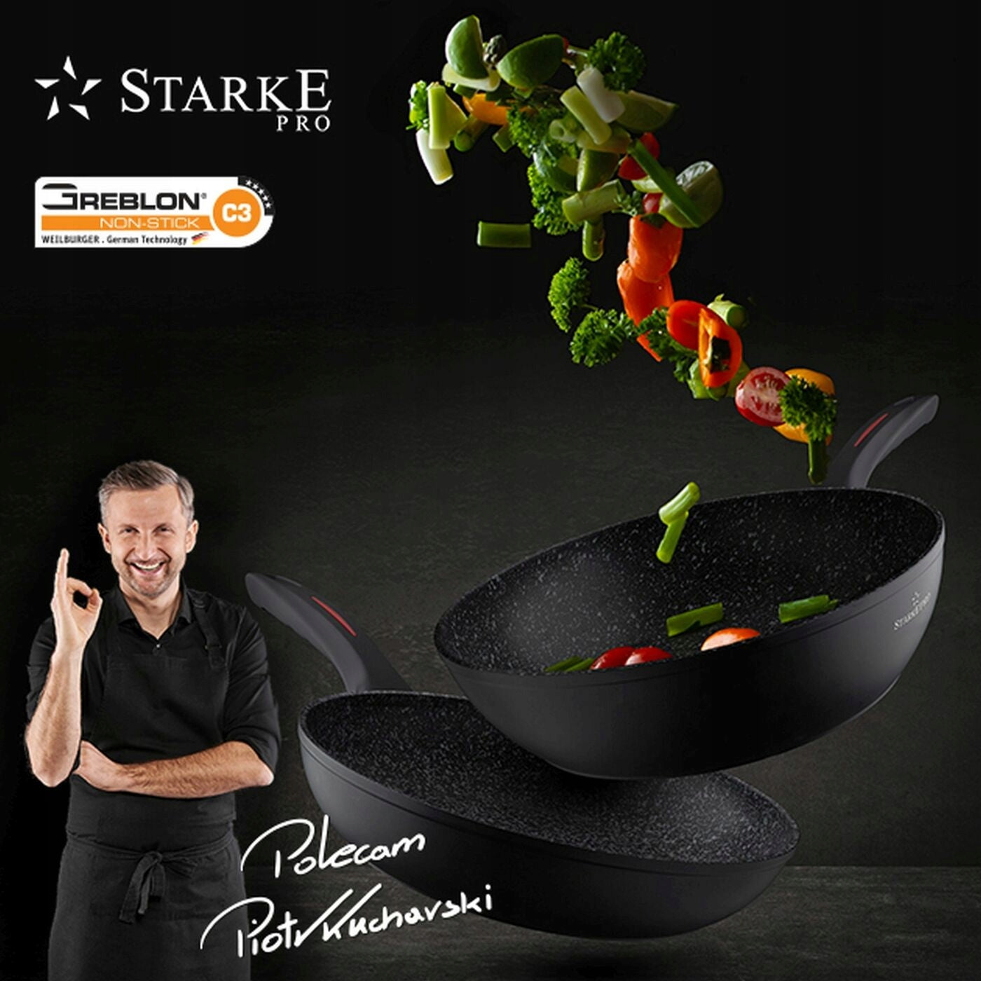 Granite PAN INDUCTION SMALL Solid GAS Starke Pro Piccante 20cm Brand Starke Pro