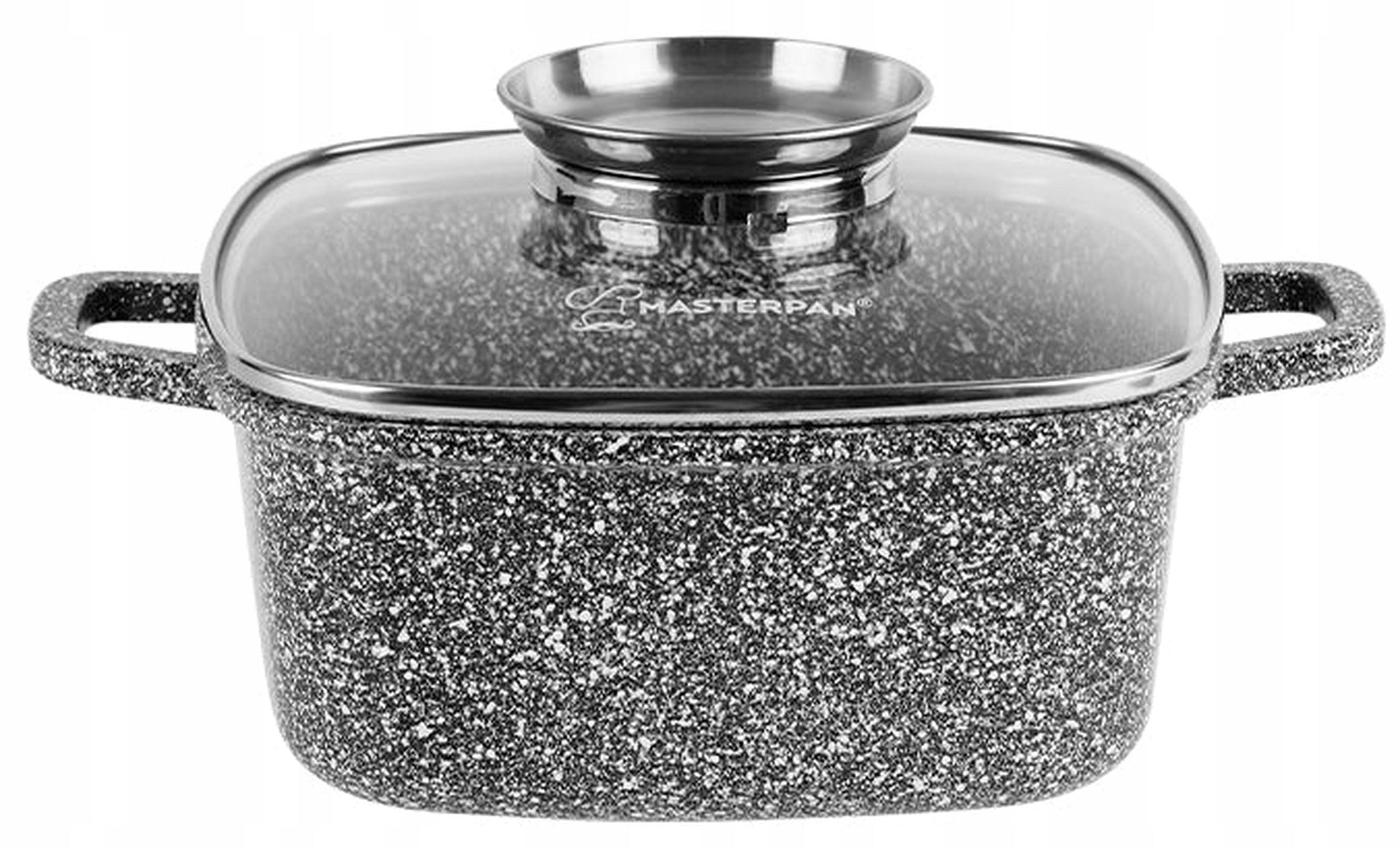Granite Square Pot 26cm 5,5L with Lid for Induction and Gas