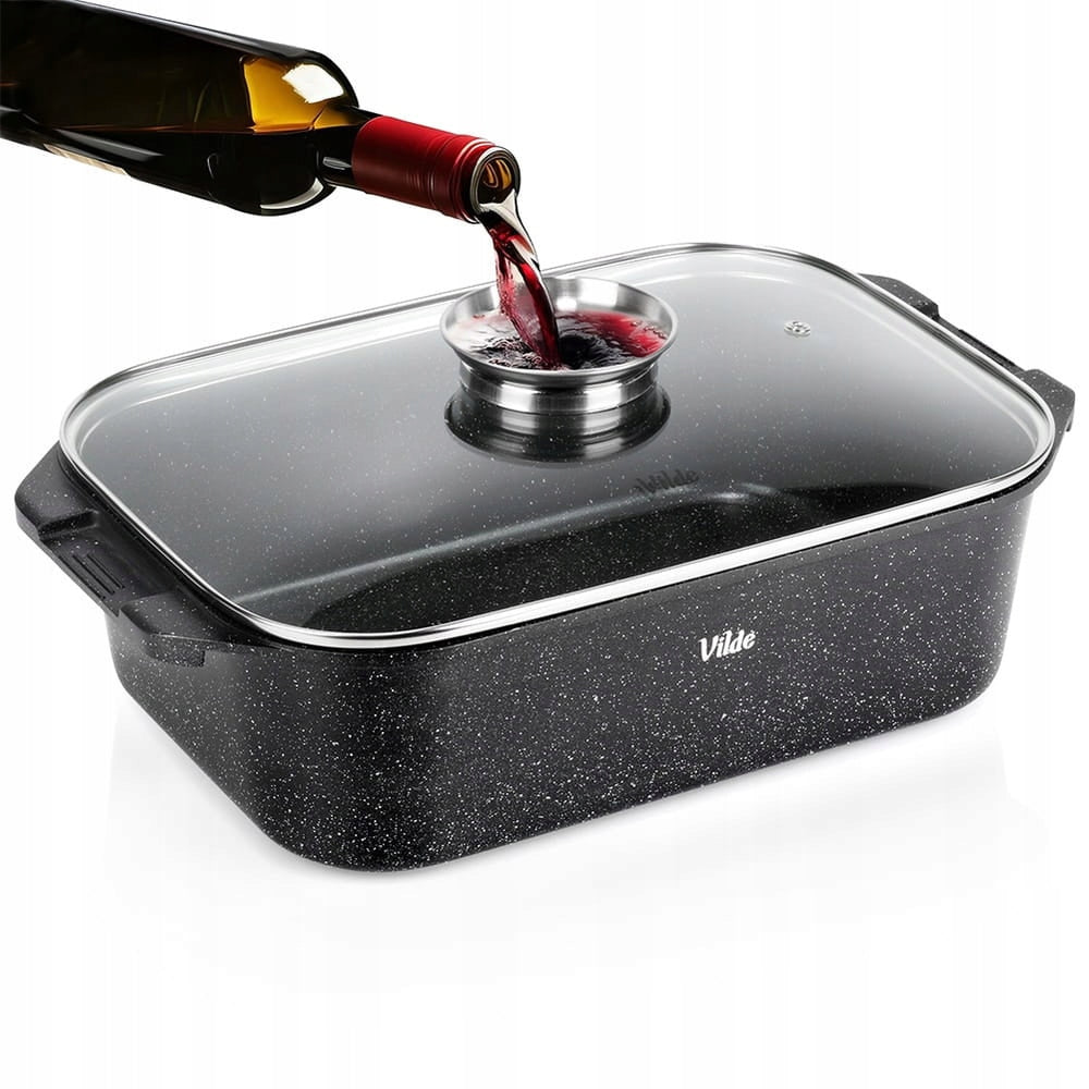 Granite pan with lid GRANITICA 7,5 l, 41x26x16 cm