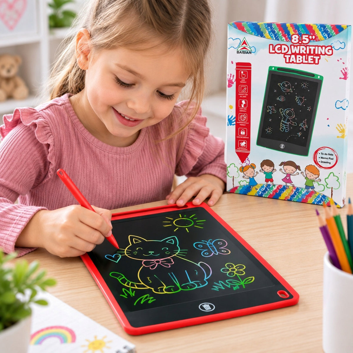 Graphic tablet for children to draw LCD 8,5 inch from 3 years learning school Packaging status original