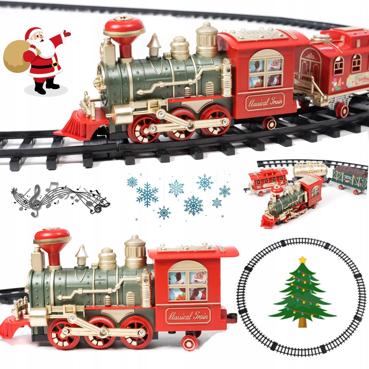 Great Christmas Queue XXL Electric Train Locomotive Smoking Couple Dź
