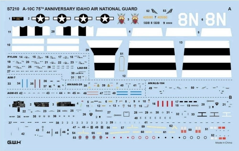 Great Wall Hobby S7210 1:72 Scale USAF A-10C Thunderbolt II - Idaho Air National Guard 2021 Model A-10C