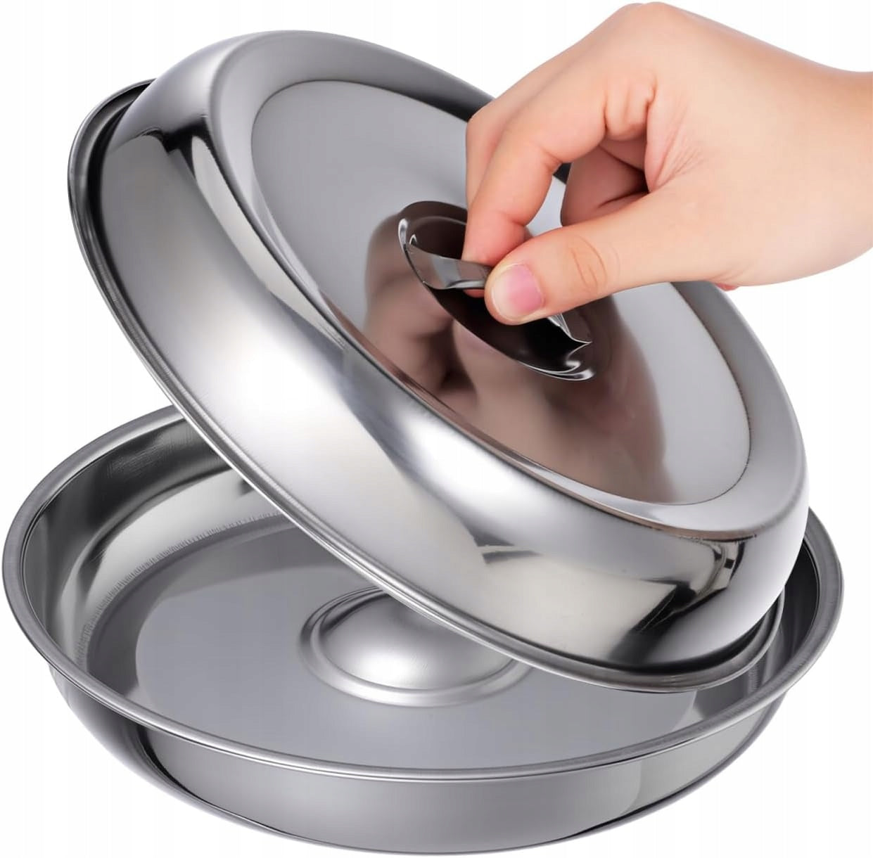 Grill and cheese melting domes for burgers, stainless steel 2 pcs.