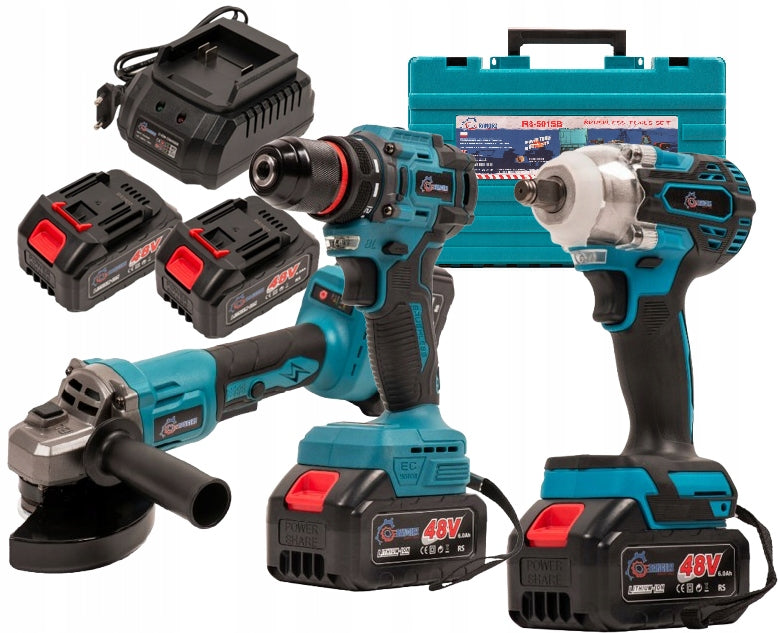 Grinder + Impact Wrench Cordless Tool Set 6Ah Rechargeable