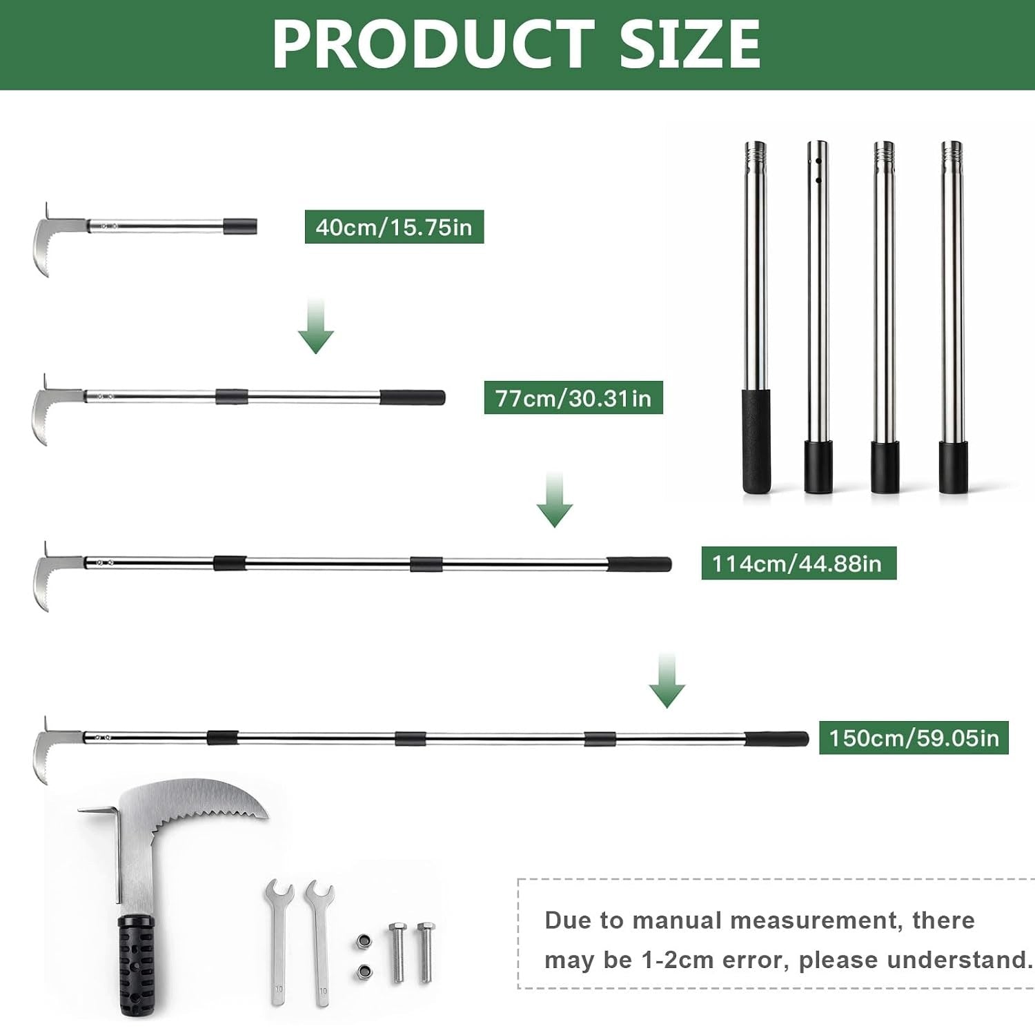 Grout scraper with long handle, adjustable 138 cm, for paving joints, Brand no brand