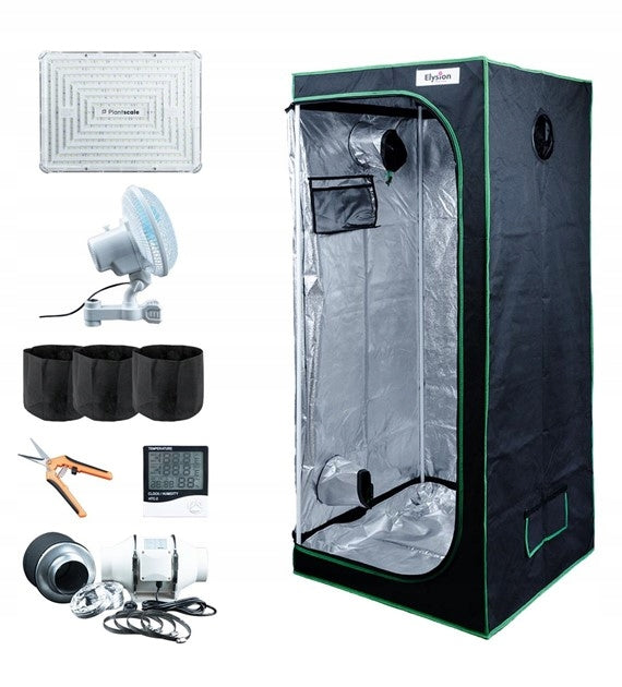 Growing set 80×80×180 cm with LED DRONE 200W mesh, ventilation,