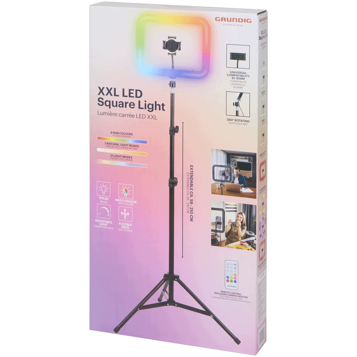 Grundig Selfie Ring Lamp with XXL Tripod 140 LED