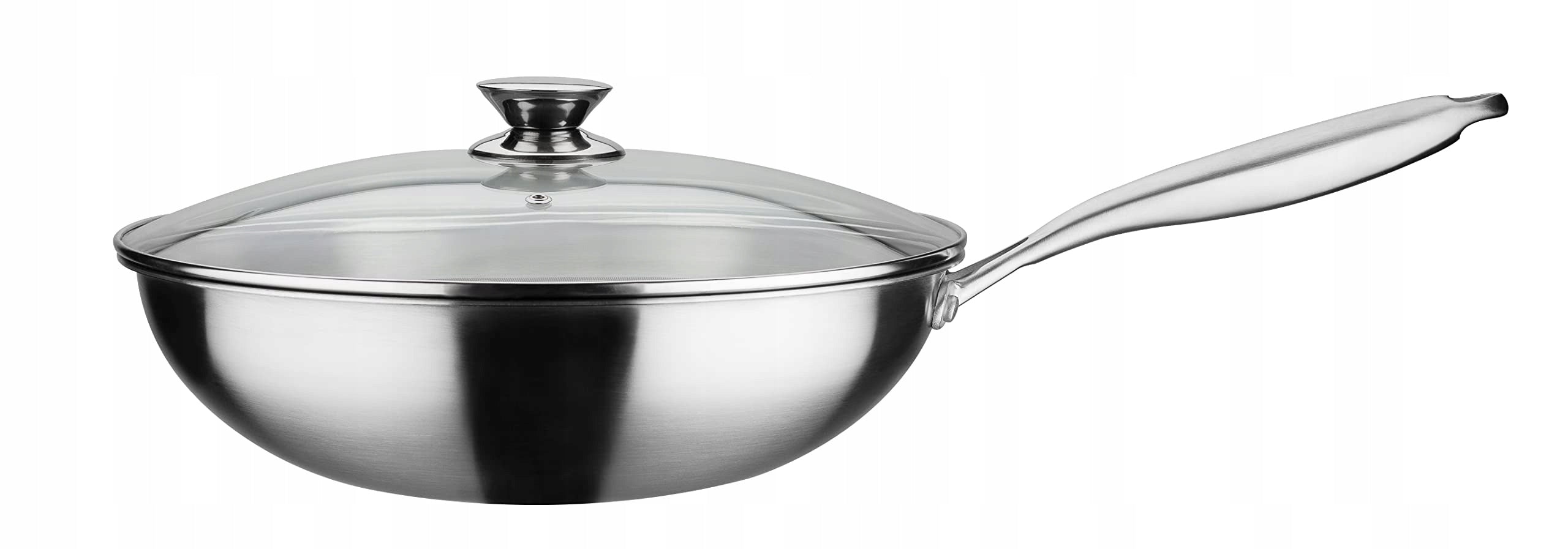 Gsw Asia wok pan with glass lid 32 cm