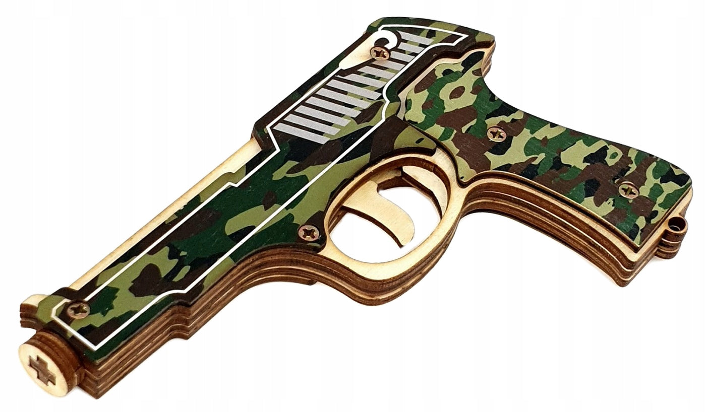 Gun for Rubber Bands Wooden Toy Manufacturer code #militaria