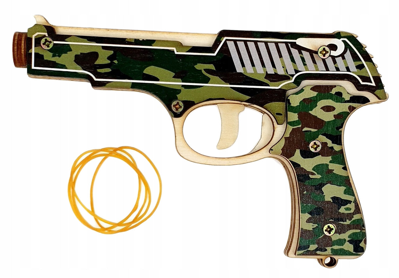 Gun for Rubber Bands Wooden Toy