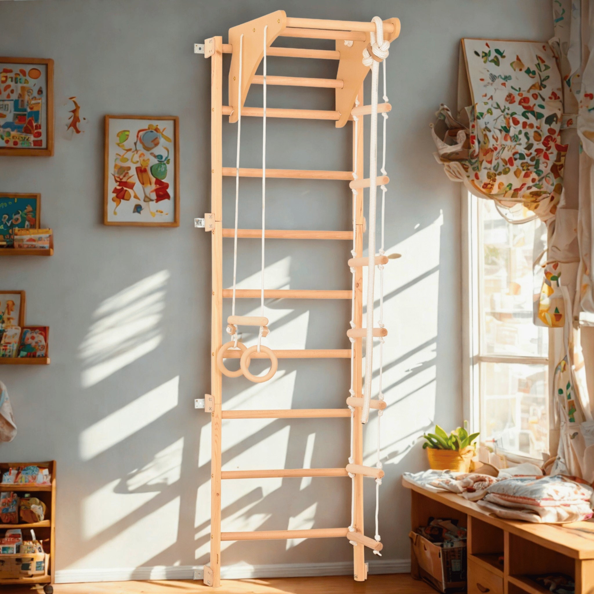 Gymnastic Ladder Exercise Sports Set for Adult Children Manufacturer code Drabinka Gimnastyczna Treningowa Eco-pine