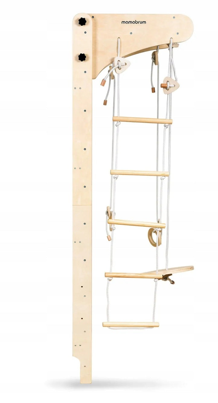 Gymnastic Ladder Wooden for Children Swing Rope Montessori Wheels Brand no brand