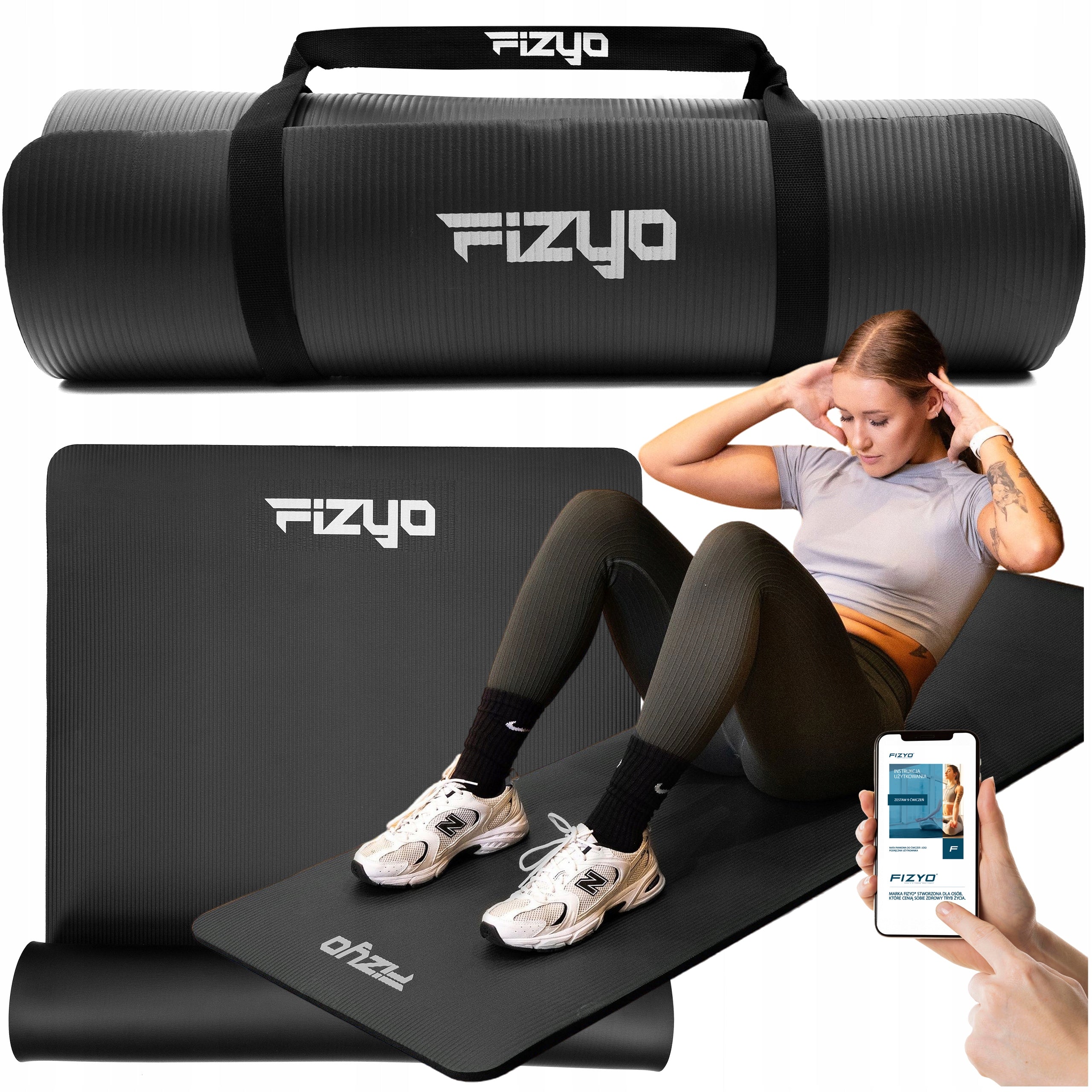 Gymnastic Mat for Pilates Yoga Exercises 190x60 Mat NBR Fitness 1cm