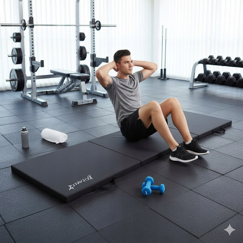 Gymnastic Mattress Folding 180x60x5 cm Fitness-Star Premium Black Brand Fitness-star