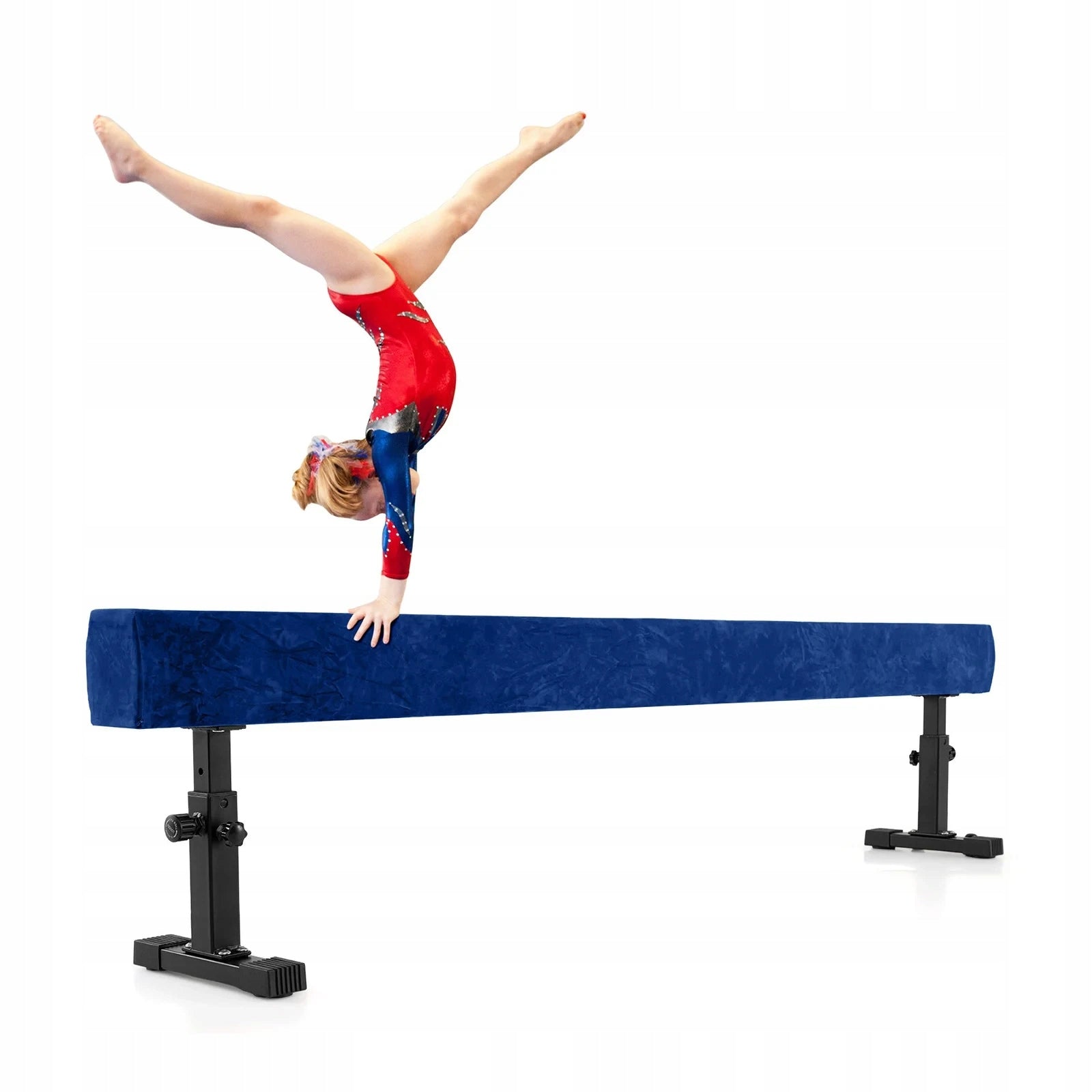 Gymnastic beam adjustable 226x31 cm to 100 kg blue, transp.