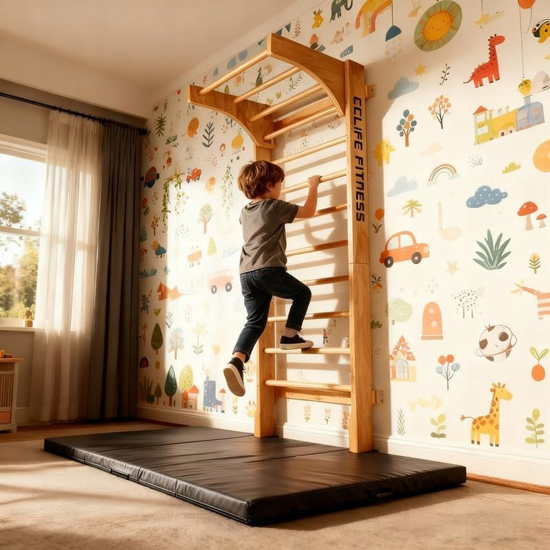 Gymnastic ladder CCLIFE Wooden Wall 195x80 cm 100 kg 10 Levels