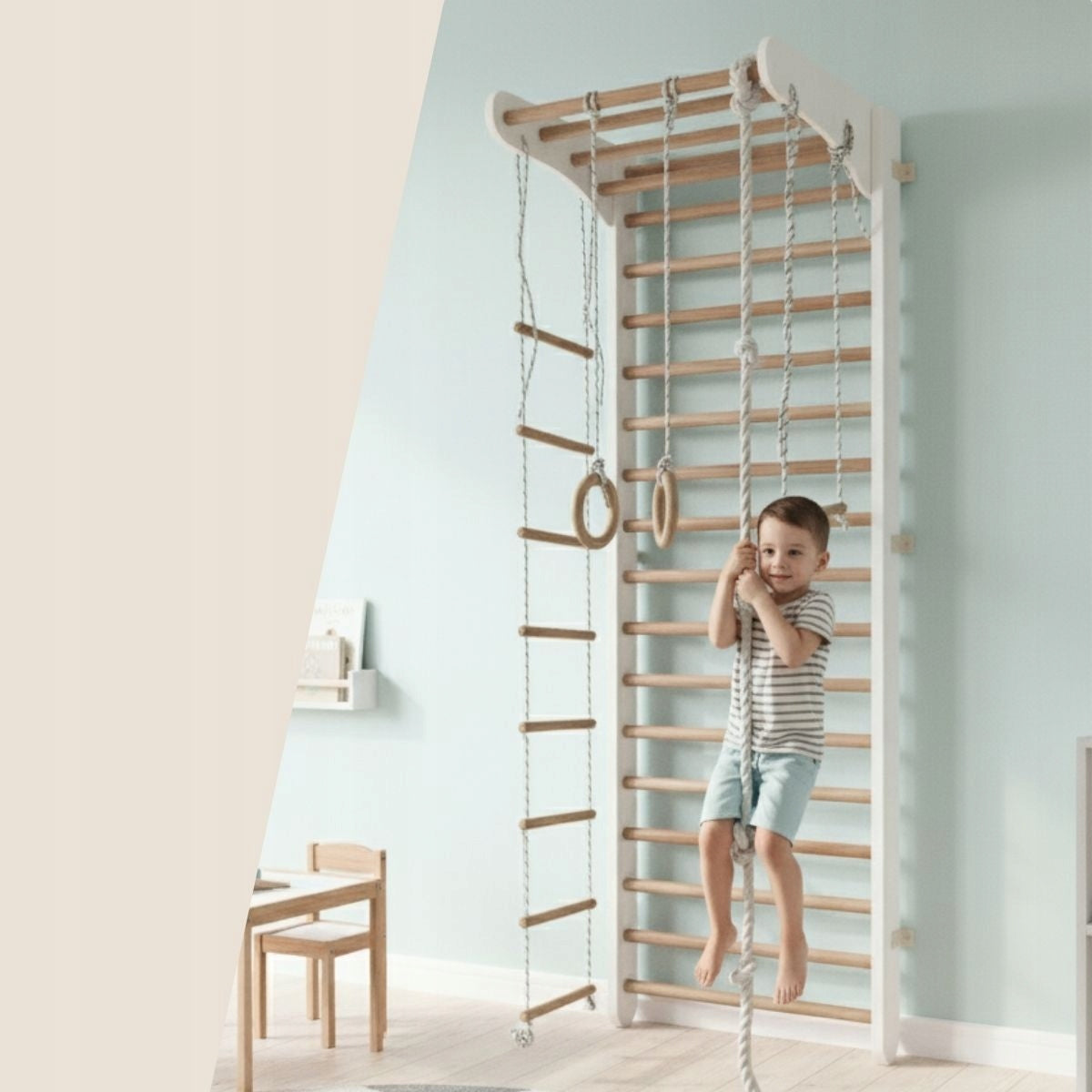 Gymnastic ladder Kinder Sport white-wood Brand Małpiszon